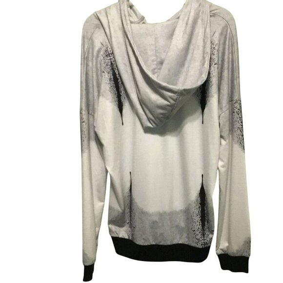 VIEACTIVEWEAR Hooded Sweatshirt Drop Shoulder Oversize Pullover Size Large Gray - Picture 8 of 11